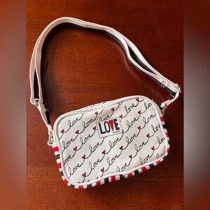 EUC Brighton Crossbody Bag Love Scroll convertible double zip adjustable strap